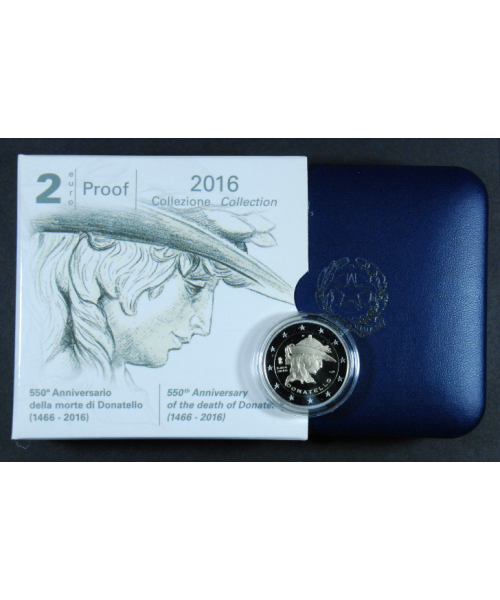Italia: 2€ Comm. 2016. Donatello, fondo specchio