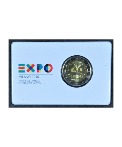 Italia: 2€ Comm. 2015. Expo Milano 2015, Coin Card