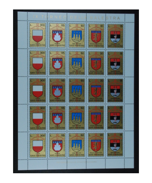 San Marino 1974: 9° torneo della balestra. Stemmi