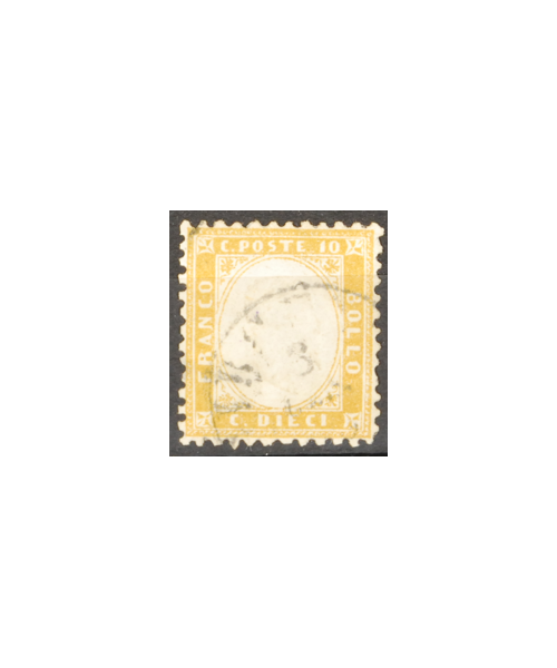 Vitt. Em. II 1862: Effigie Re. 10 cent. bistro Usato