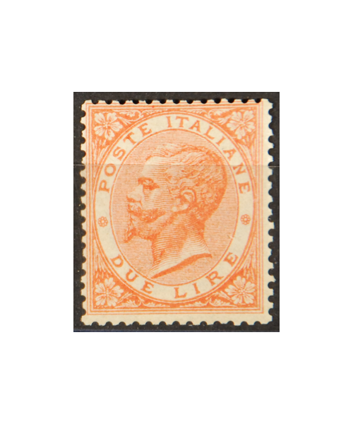 Vittorio Emanuele II 1865: Serie De La Rue. 2 L. vermiglio Torino, integro