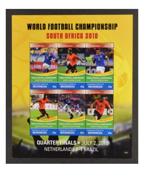 Micronesia: "Sud Africa 2010", MF di 6 valori, integri