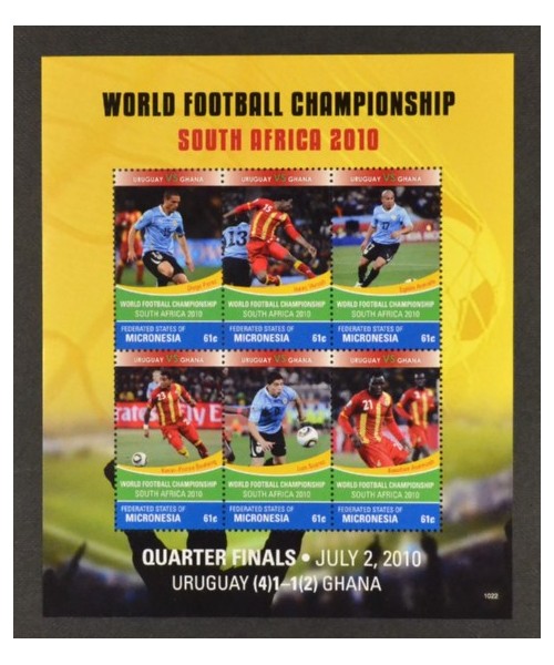 Micronesia: "Sud Africa 2010", MF di 6 valori, integri