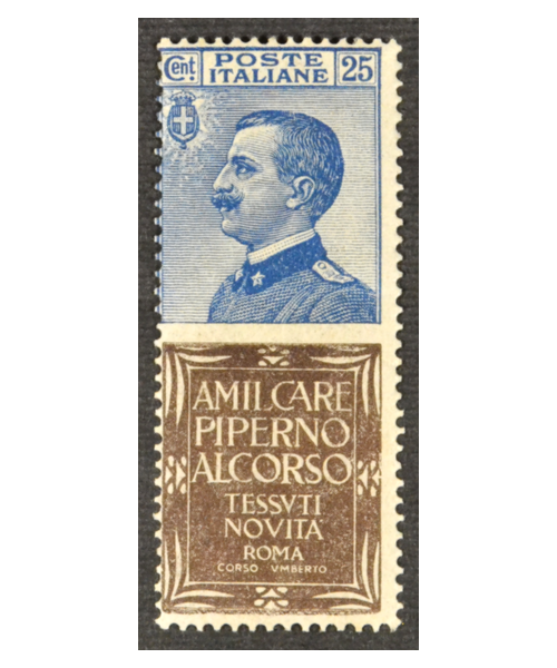 Vitt. Emanuele III 1924: 25 cent. Piperno. Certificato