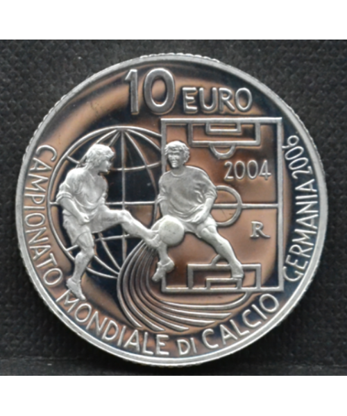 San Marino 2004: 10€ Mondiali di Calcio 2006 Proof, moneta sciolta