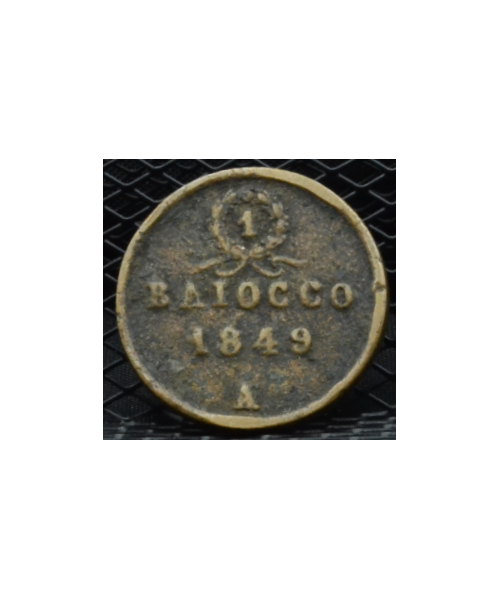 2° Repubblica Romana: Baiocco Ancona 1849 qBB
