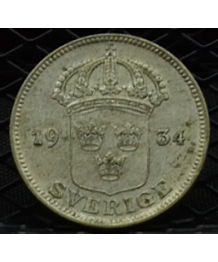 Svezia, Gustaf V (1907/1950): 50 Ore 1934 BB/SPL