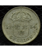 Svezia, Gustaf V (1907/1950): 50 Ore 1934 BB/SPL
