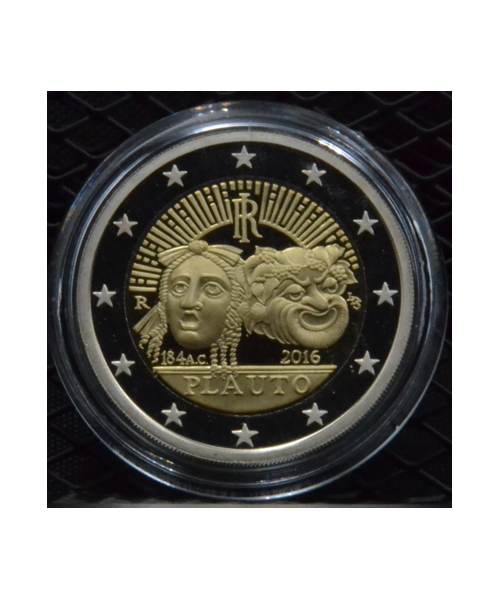 Italia 2016: 2€ Tito Maccio Plauto, fondo specchio