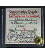 Repubblica Subalpina (1800/1802): 5 Franchi 1802 BB periziata