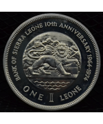 Sierra Leone 1974: 1 Leone "10° Banca" PROOF
