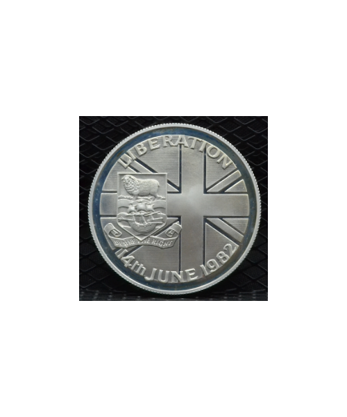 Isole Falkland 1982: 50 Pence "Liberazione dall'Argentina" PROOF