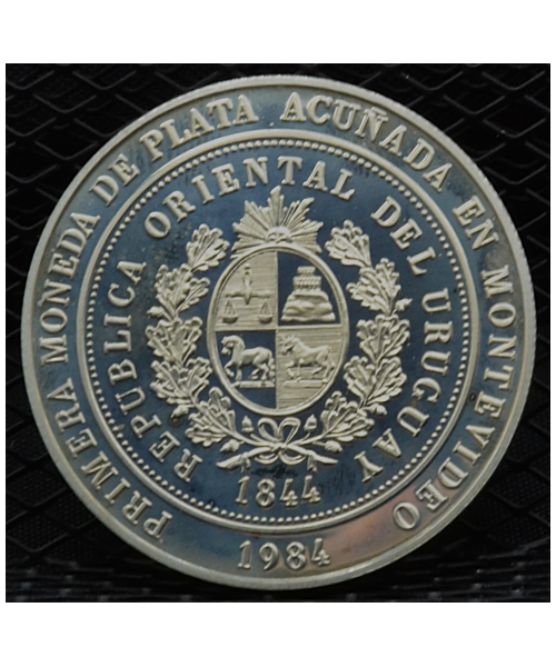 Uruguay 1984: 2000 Nuevos Pesos "140° Prima moneta" PROOF