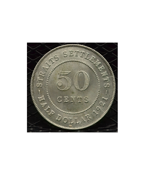 Straits Setrements, Giorgio V (1910/1936): 50 cent. 1921 SPL+