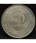 Straits Setrements, Giorgio V (1910/1936): 50 cent. 1921 SPL+