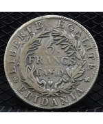 Repubblica Subalpina (1800/1802): 5 Franchi 1802 qBB