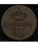 Regno 2 Sicilie-Ferdinando II (1830/59): 2 Tornesi 1843 BB