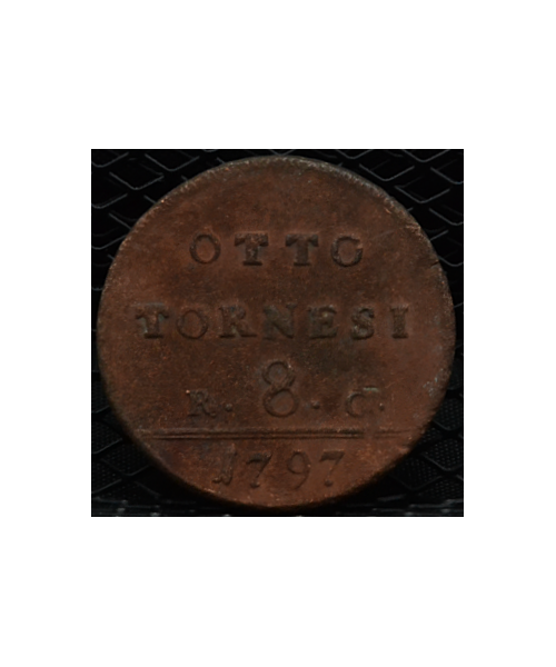 Regno di Napoli, Ferdinando IV (1759/1816): 8 Tornesi 1797, 1° tipo MB