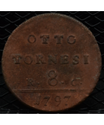 Regno di Napoli, Ferdinando IV (1759/1816): 8 Tornesi 1797, 1° tipo MB