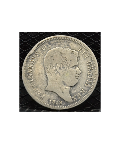 Regno 2 Sicilie-Ferdinando II (1830/59): 1/2 piastra-60 grani 1838 MB/BB
