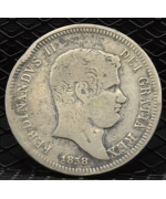 Regno 2 Sicilie-Ferdinando II (1830/59): 1/2 piastra-60 grani 1838 MB/BB