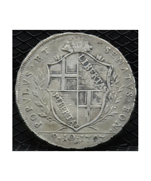 Governo Popolare di Bologna (1796/97): Scudo 10 Paoli 3° tipo MB/BB