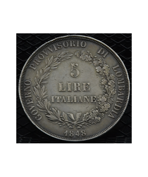 Governo provvisorio di Lombardia (1848): 5 Lire 1848 BB