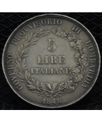 Governo provvisorio di Lombardia (1848): 5 Lire 1848 BB