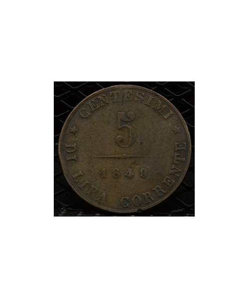Governo provvisorio di Venezia (1848/49): 5 cent. 1849 MB/BB