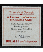 Vaticano: Lingotto d'argento Giovanni XXIII