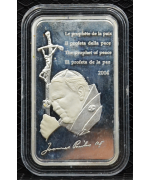 Congo: 10 Franchi / Lingotto d'argento Giovanni Paolo II FDC