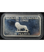 Congo: 10 Franchi / Lingotto d'argento Giovanni Paolo II FDC